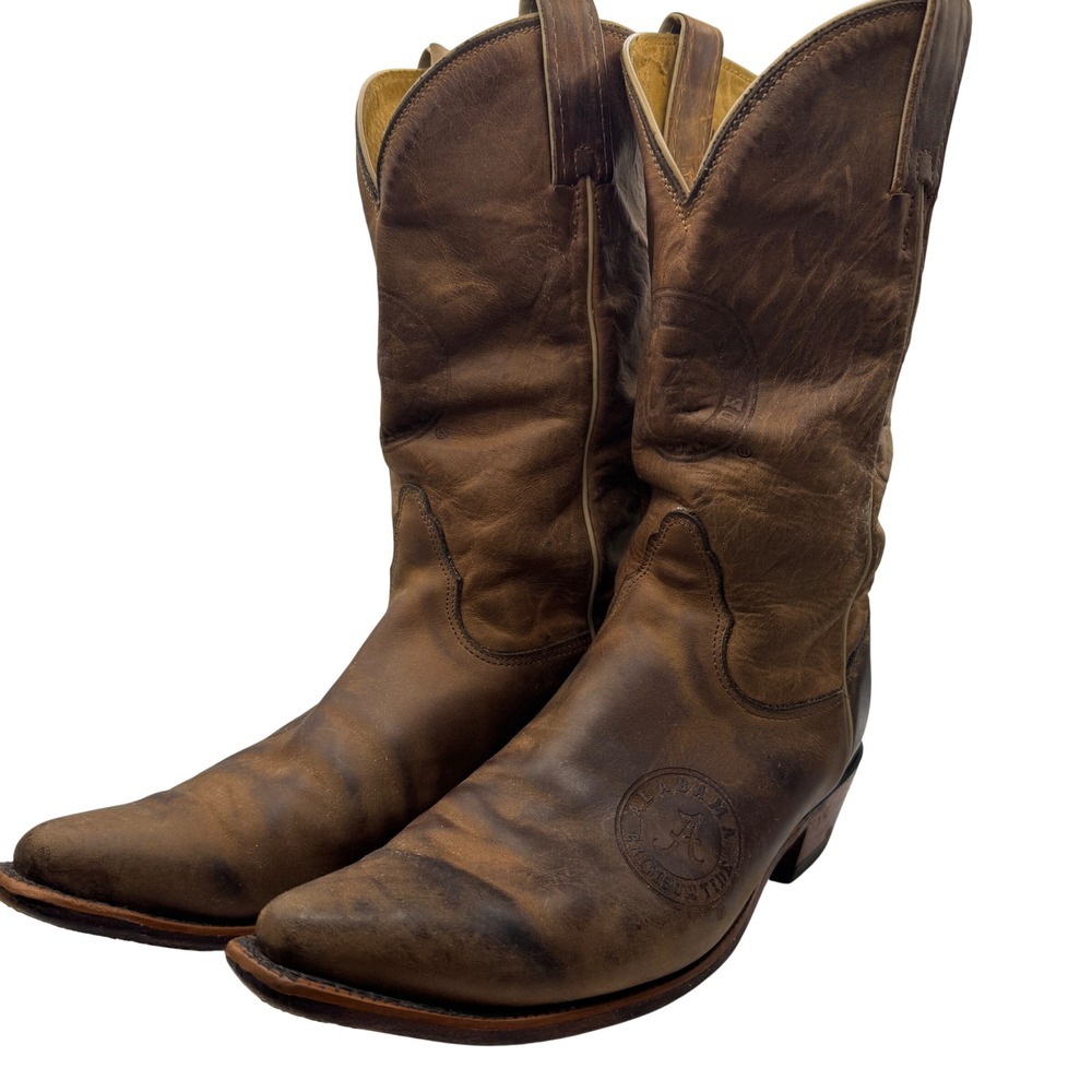 Nocona Alabama Crimson Tide Brown Leather Western Boots Women's Size 9B